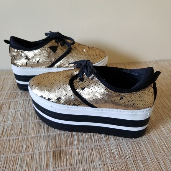 sequin platform sneakers